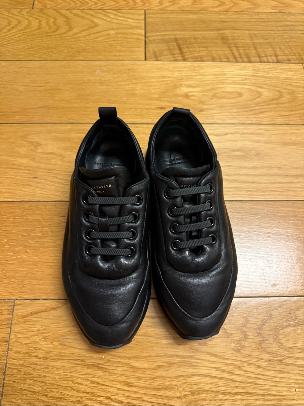 Officine Creative women’s Black Leather Casual Sneakers size 37